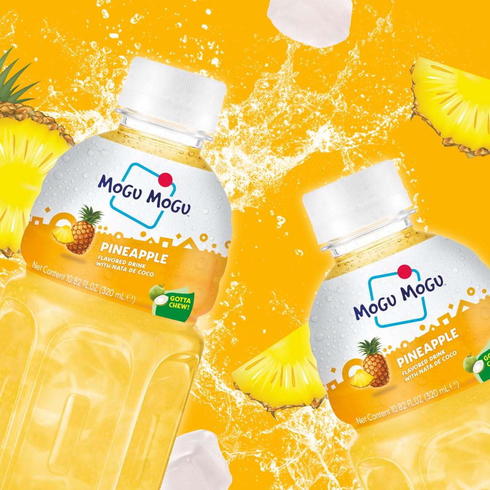 Pineapple juice snack time with chewy jelly in Mogu Mogu