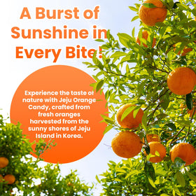 MOHNIC Jeju Orange Candy box highlights a vibrant citrus treat with Jeju origin.