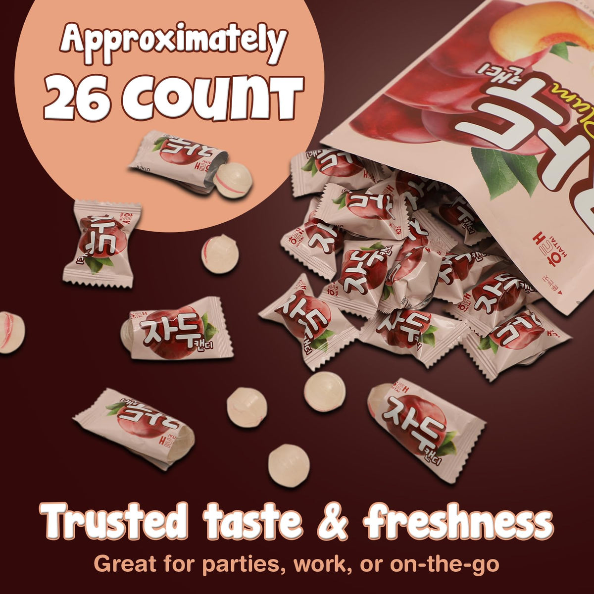 MOHNIC Plum Candy packaging back displaying two bags for stocking up.