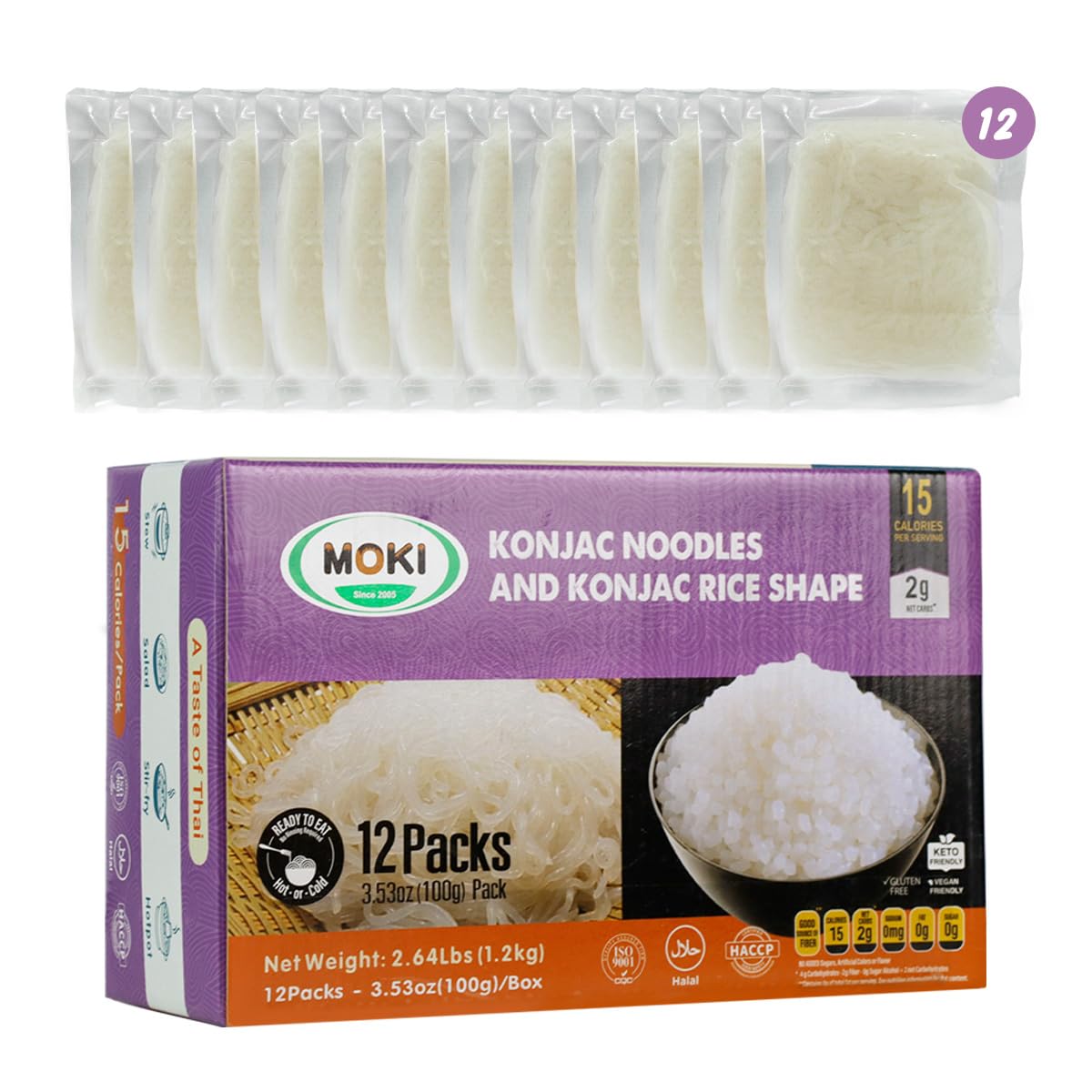 MOKI keto-friendly konjac noodles, low net carbs for mindful meals.