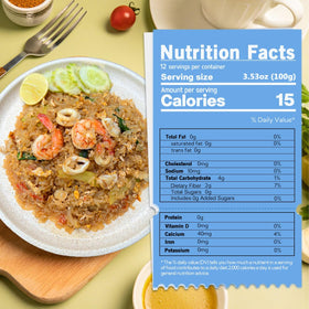 MOKI Shirataki Rice Alfredo plate highlighting plant-based substitution