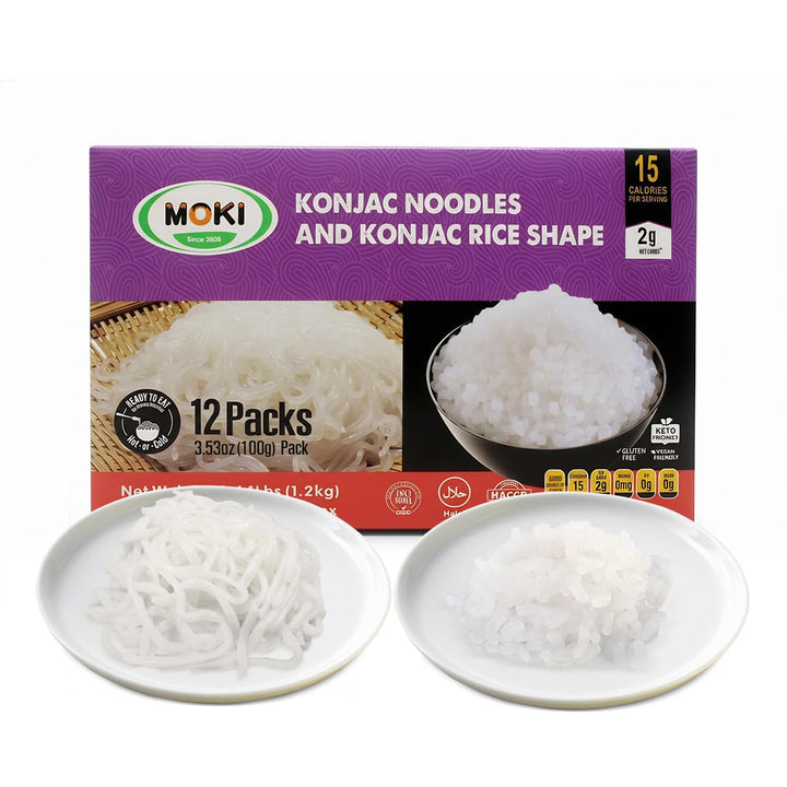 MOKI Shirataki noodles pack – clean, low-carb dinner option with ready-to-prepare convenience.