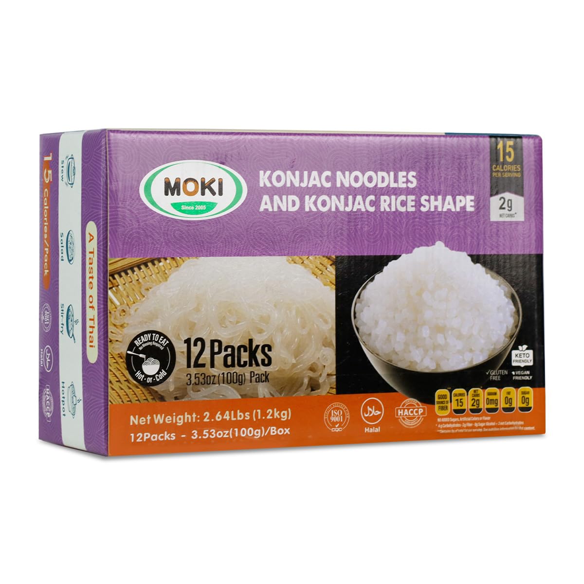 MOKI Variety pack display highlighting noodles and rice mix for flexible meals.