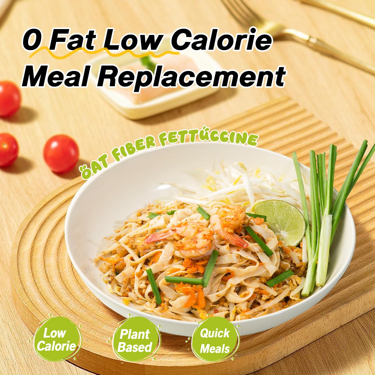 MOKI wide konjac oat noodles in a bowl with sauce, showcasing sauce-friendly texture