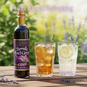 Moksh Premium Lavender Earl Grey Syrup lemonade glass ready for refreshment.