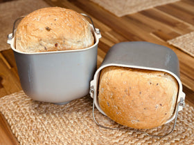Molibake Fitness Bread Mix in bread machine ready for a 1.5 lb loaf