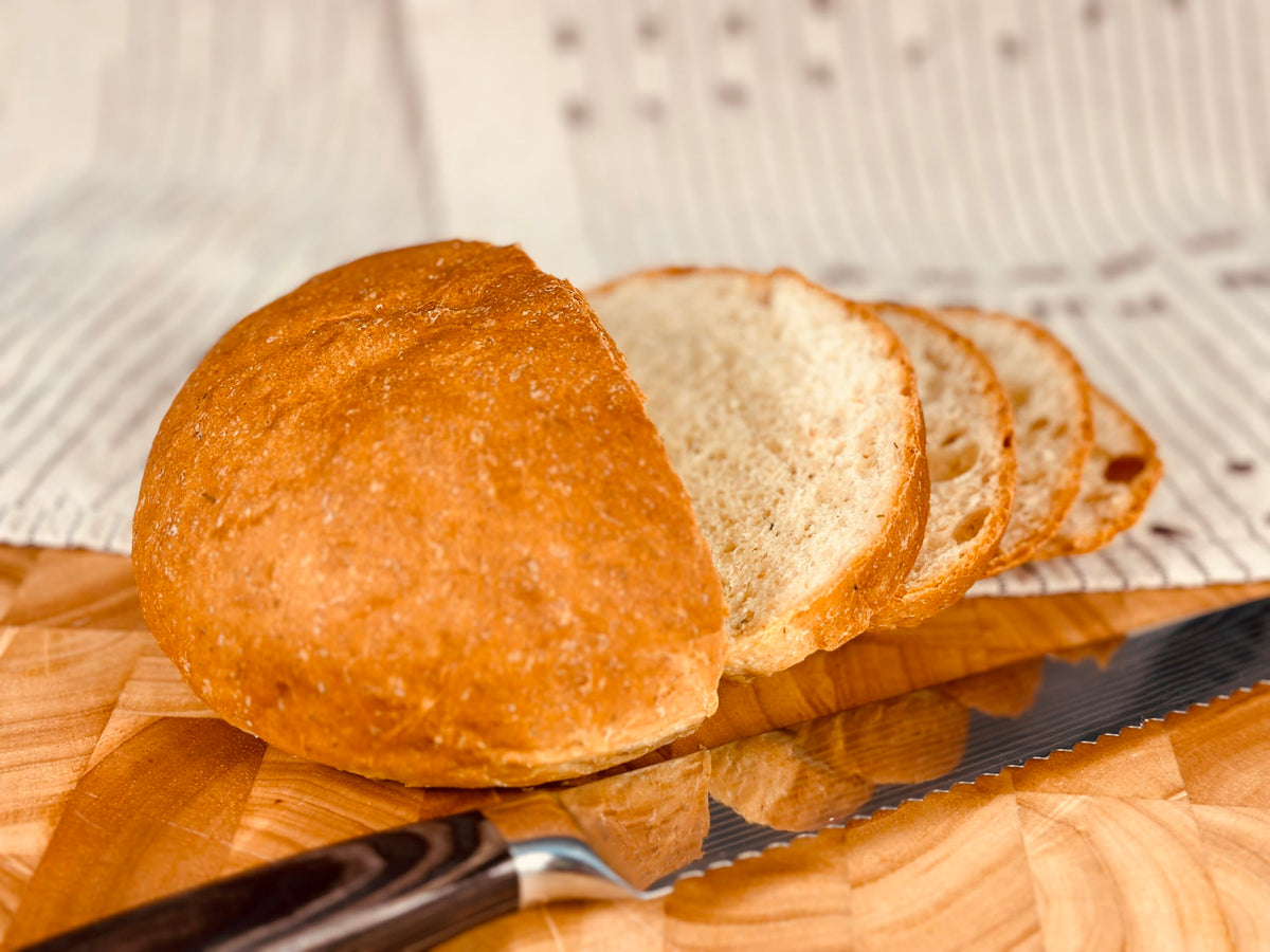 Sliced Molibake potato bread ready for sandwiches and family meals.