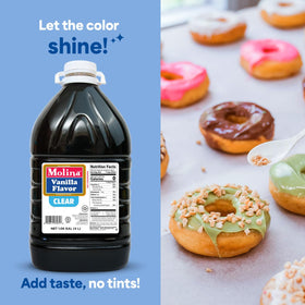 Molina Clear Vanilla Extract added to gelatin or popsicles preserves color.
