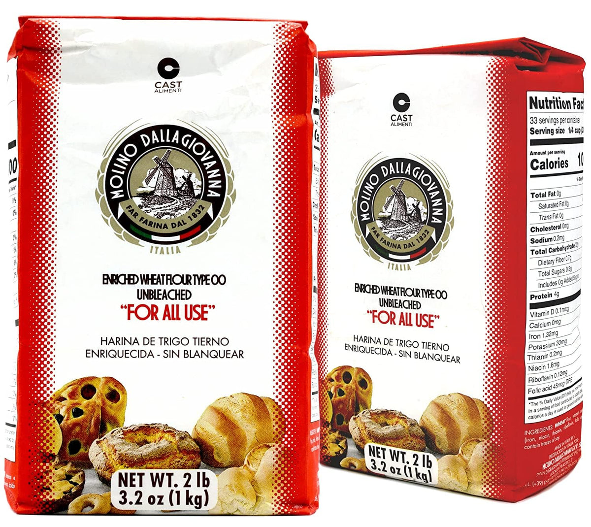 Molino Dallagiovanna Universale flour bag for versatile Italian baking and non-GMO purity