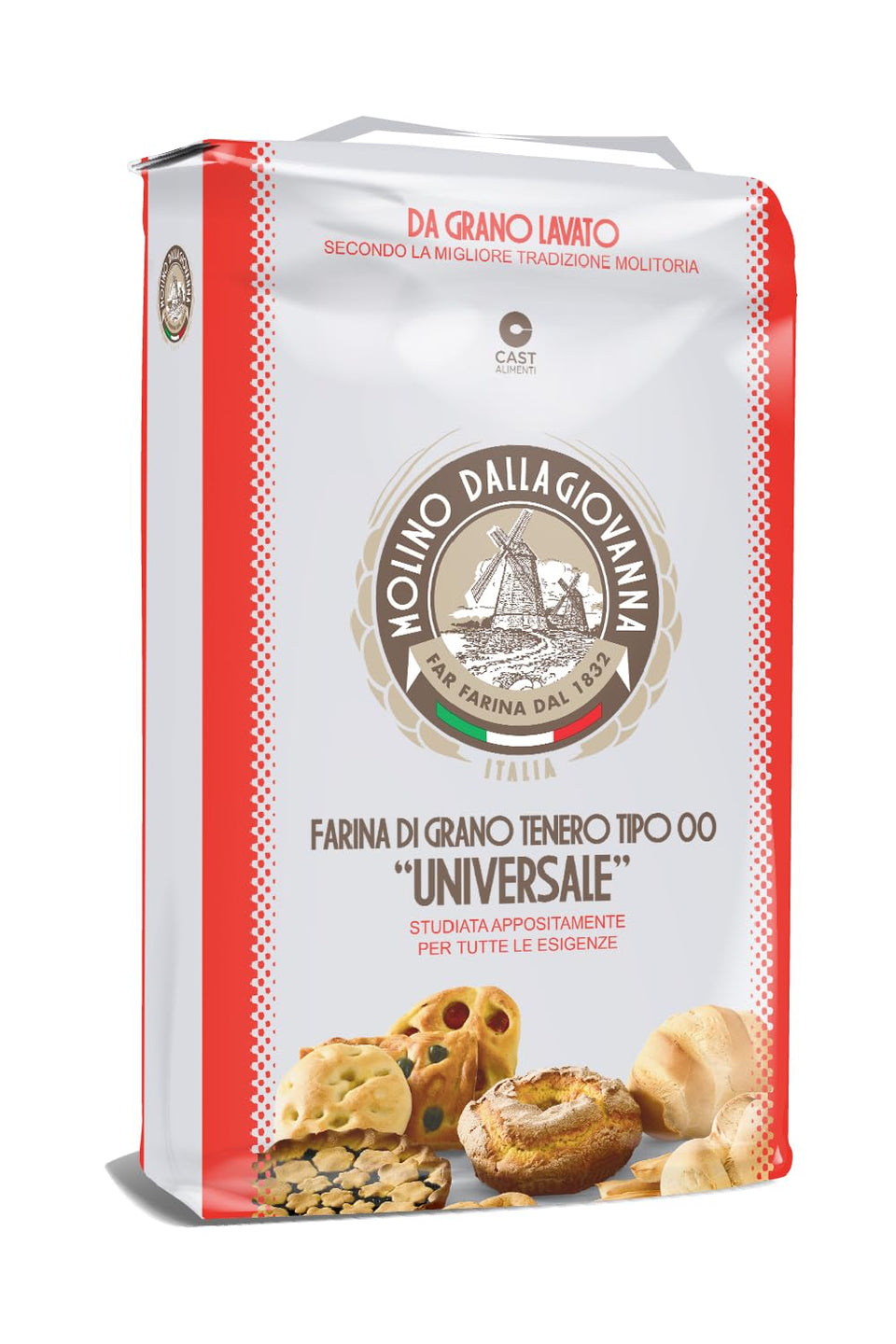 Molino Dallagiovanna Universale flour packaging shows premium Italian quality for versatile baking.