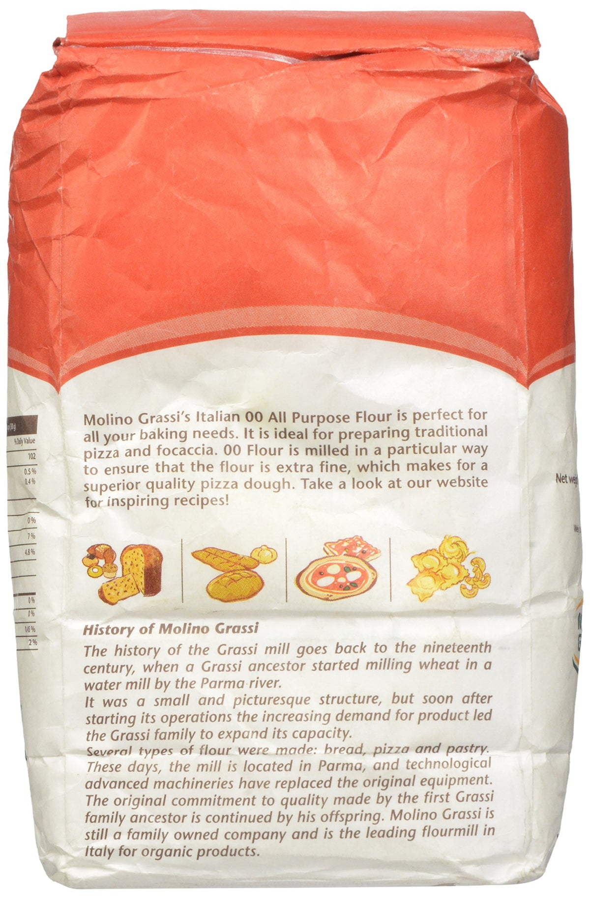 Molino Grassi Italian 00 flour for bread and cakes delivering airy loaves and soft texture.
