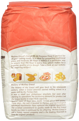 Molino Grassi Italian 00 flour for bread and cakes delivering airy loaves and soft texture.