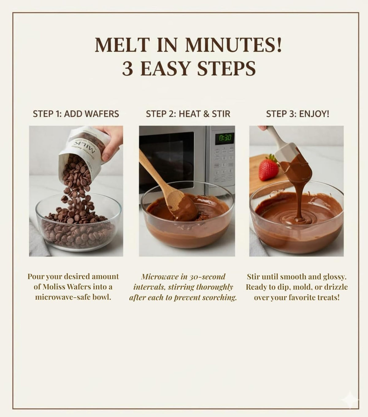 Mother's Day treats elevated with Moliss melting wafers for gifting.