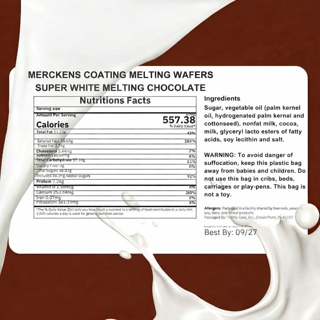 Melted Moliss wafers forming a silky coating for dipping and decorating.