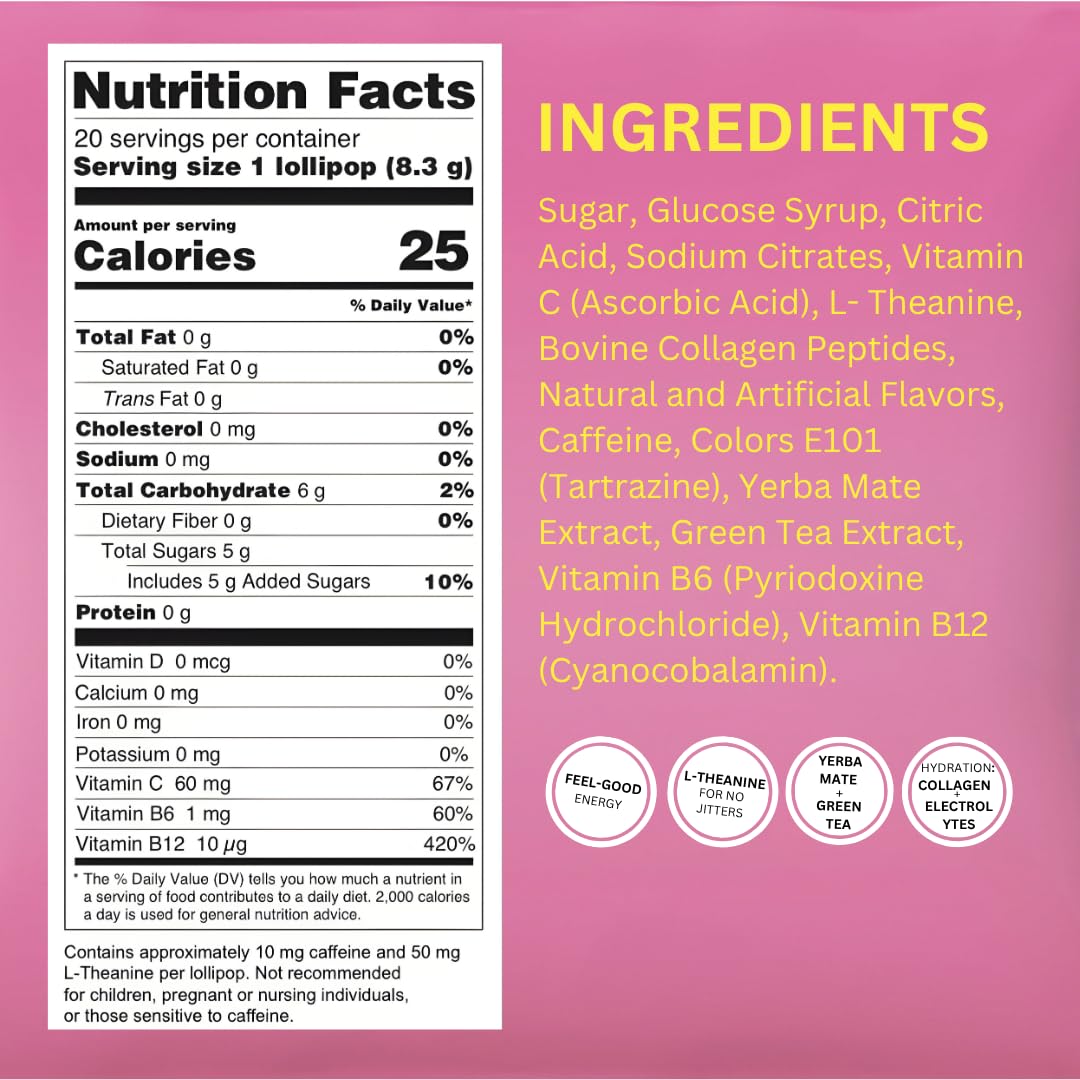 Mollipop Yerba Mate ingredients close-up, suggesting natural energy and calm focus