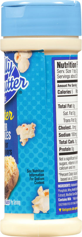 Popcorn with Molly McButter sprinkles for a light buttery lift