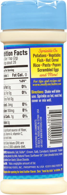 Molly McButter sprinkles on rice and pasta give a creamy butter note