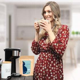 Mommee Coffee Half Caf aroma promises fresh, comforting notes in your morning ritual.