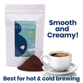 Mommee Coffee organic Arabica beans ready for smooth drip brewing.