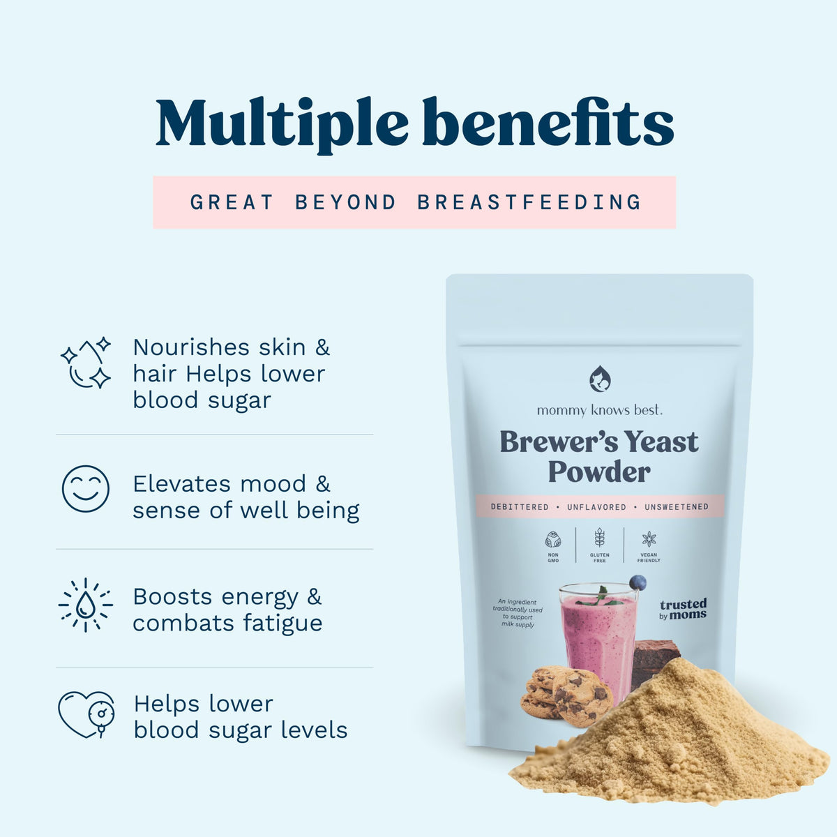 Powder mezclado into batter for lactation-friendly treats