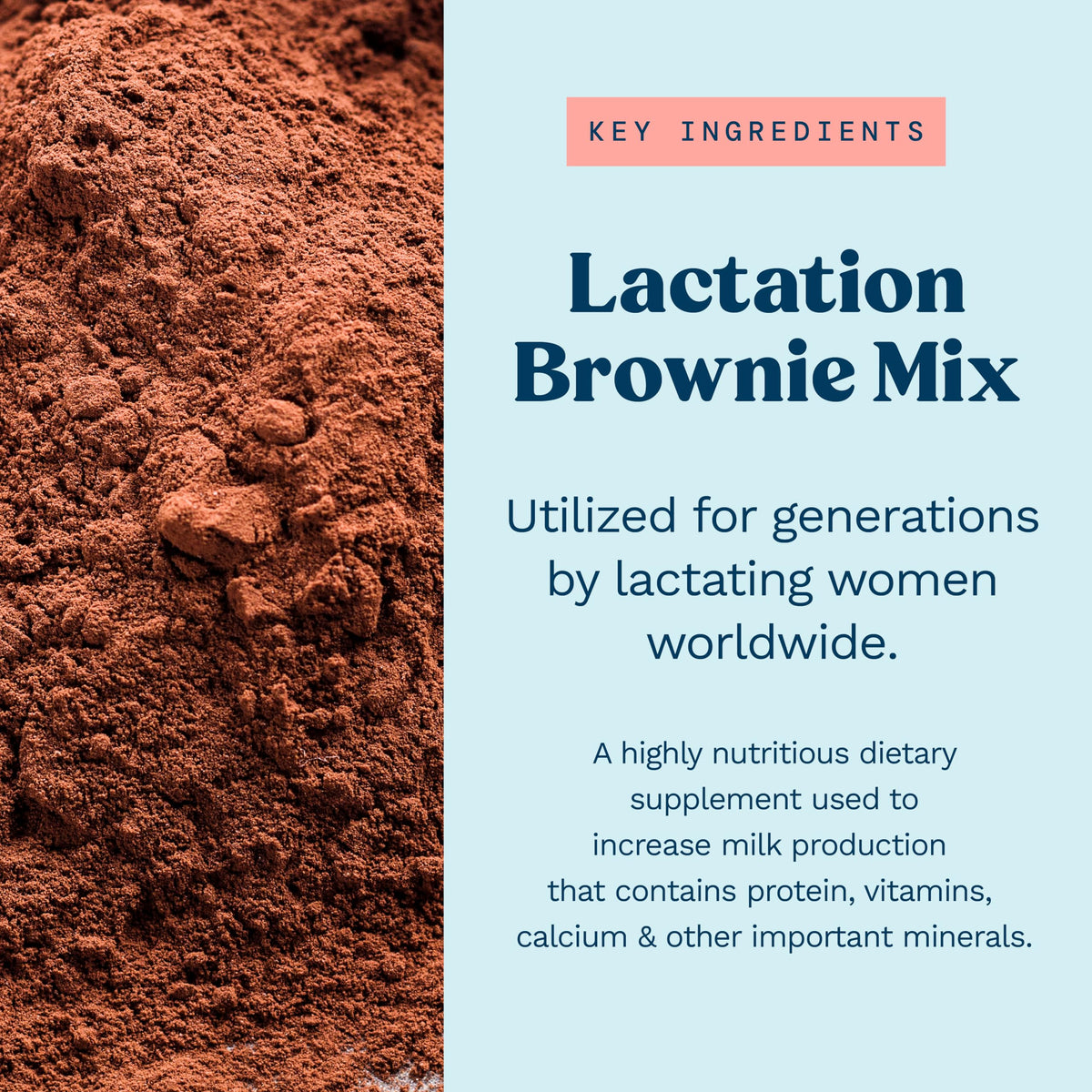 Mommy Knows Best Lactation Brownie ingredients oats brewers yeast flaxseed traditionally used to support milk supply