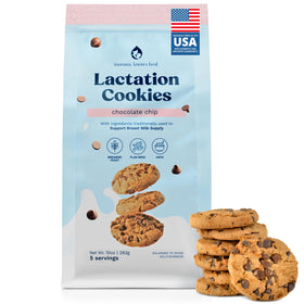 Mommy Knows Best Lactation Cookies package view, a convenient snack to support busy moms.