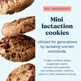 Mommy Knows Best cookie paired with milk, ideal for nursing sessions.