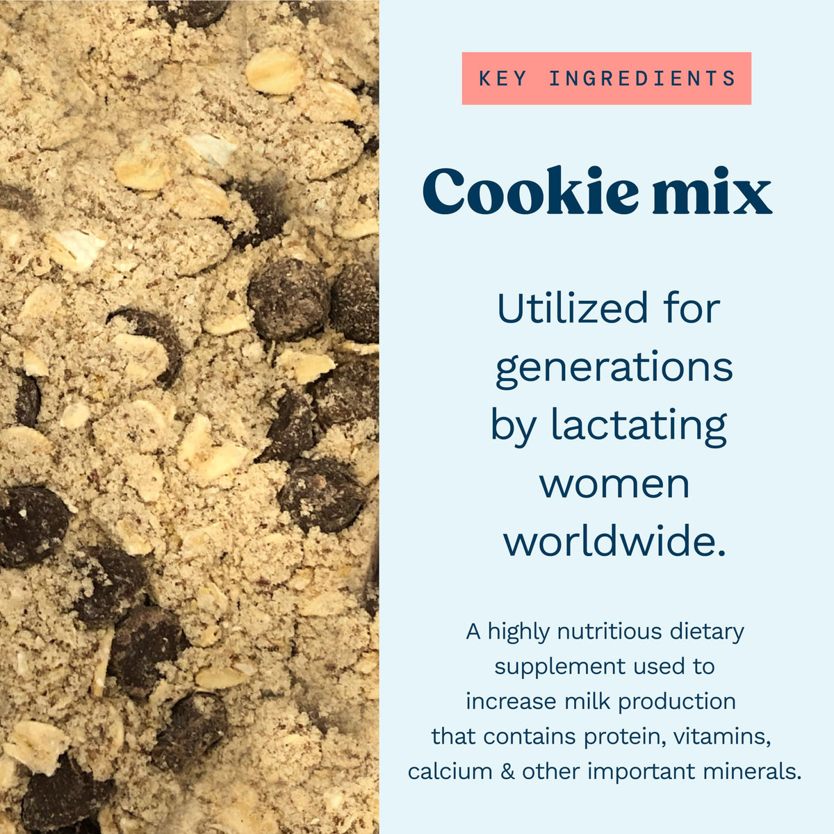 Fresh cookie dough from Mommy Knows Best mix ready to bake for nursing moms.