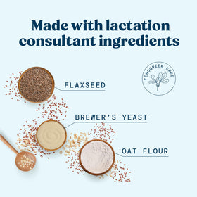 Mommy Knows Best lactation cookies mix ingredients with flaxseed and brewer’s yeast, nutritious option.