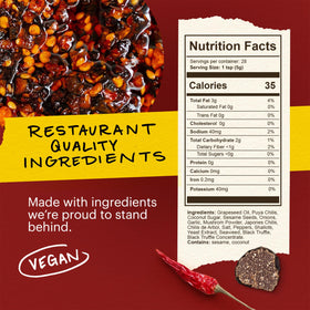MOMOFUKU Black Truffle Chili Crunch label showcases premium ingredients for confident cooking.