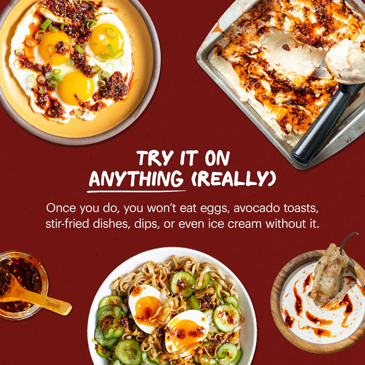 Momofuku Chili Crunch pour-over dishes for bold, ready-to-serve flavor.
