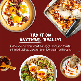Momofuku Chili Crunch pour-over dishes for bold, ready-to-serve flavor.