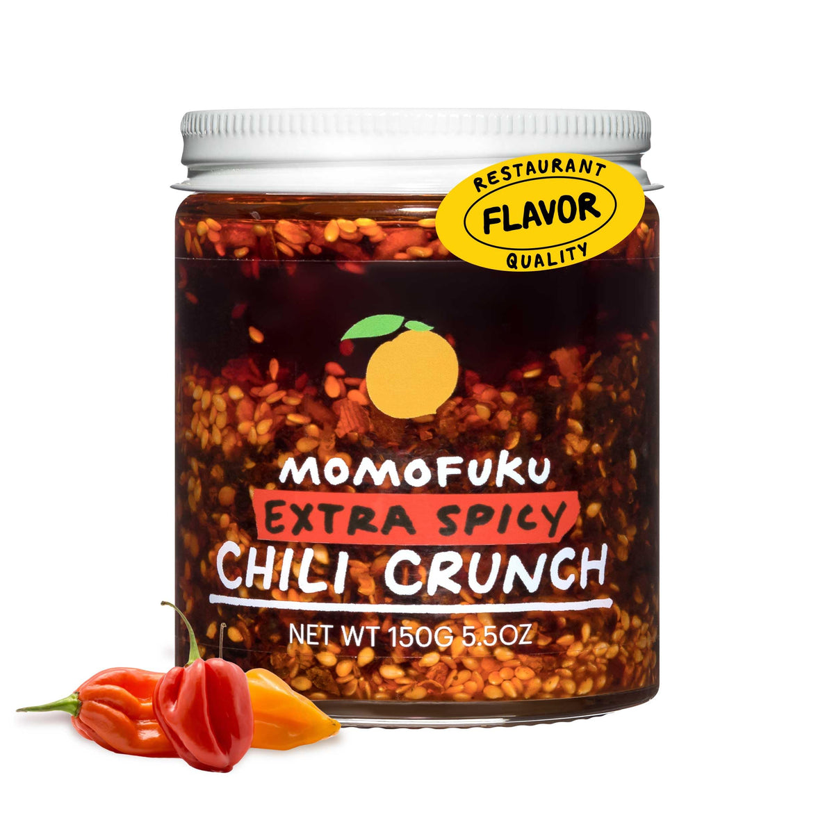Momofuku Extra Spicy Chili Crunch bottle for versatile heat in cooking.