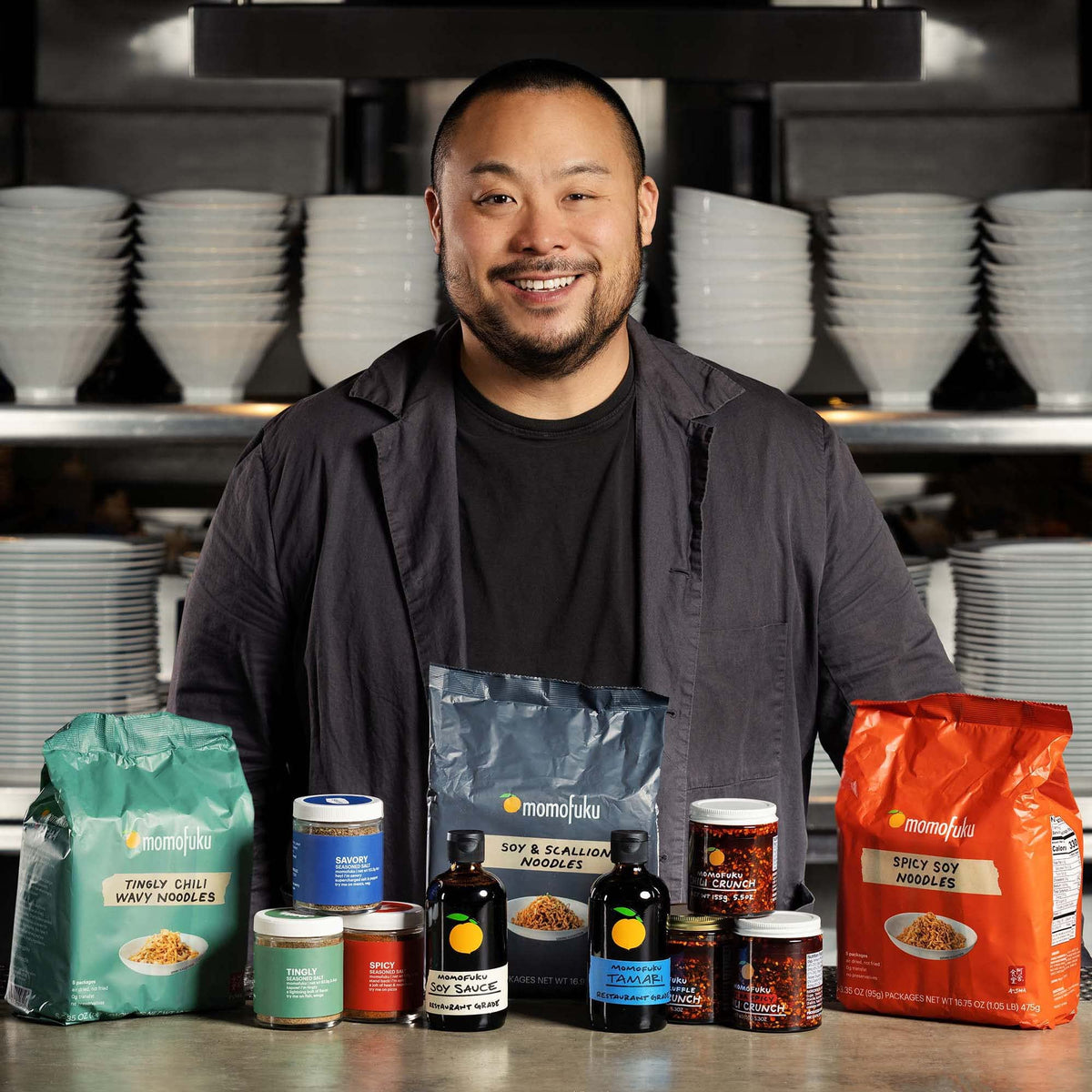 MOMOFUKU Pantry Bundle Display shows variety and easy at home cooking