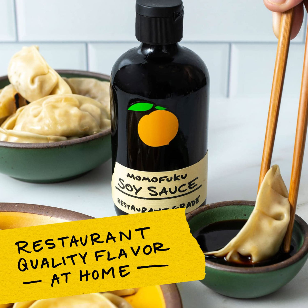 Momofuku Soy Sauce label highlights organic and vegan certified seal