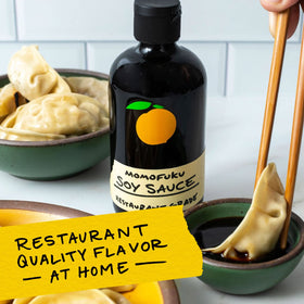 Momofuku Soy Sauce label highlights organic and vegan certified seal