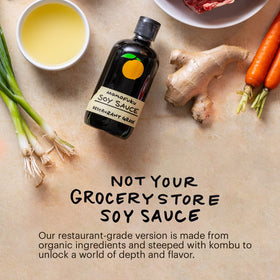 Momofuku Soy Sauce used on sushi and in marinades for enhanced flavor