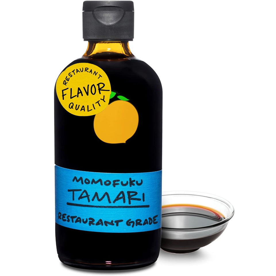 Momofuku Tamari bottle steeped with kombu for gluten-free flavor