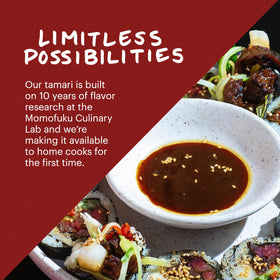 Momofuku Tamari enhances sushi and sashimi flavors