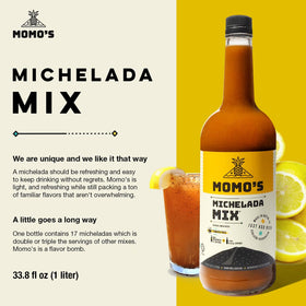 Momo's Michelada Mix pour into glass with ice, lemon zest and peppers boost fiesta flavor.