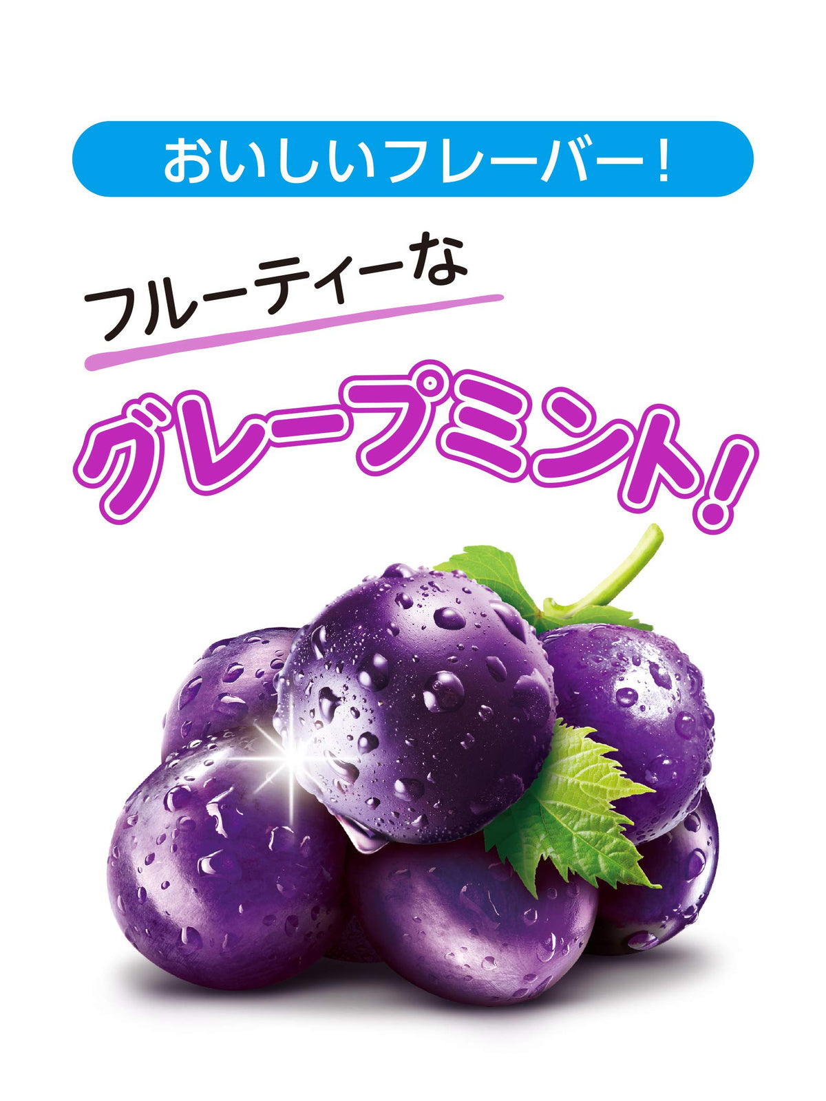 Monderizu grape mint gum bottle packaging emphasizing convenience