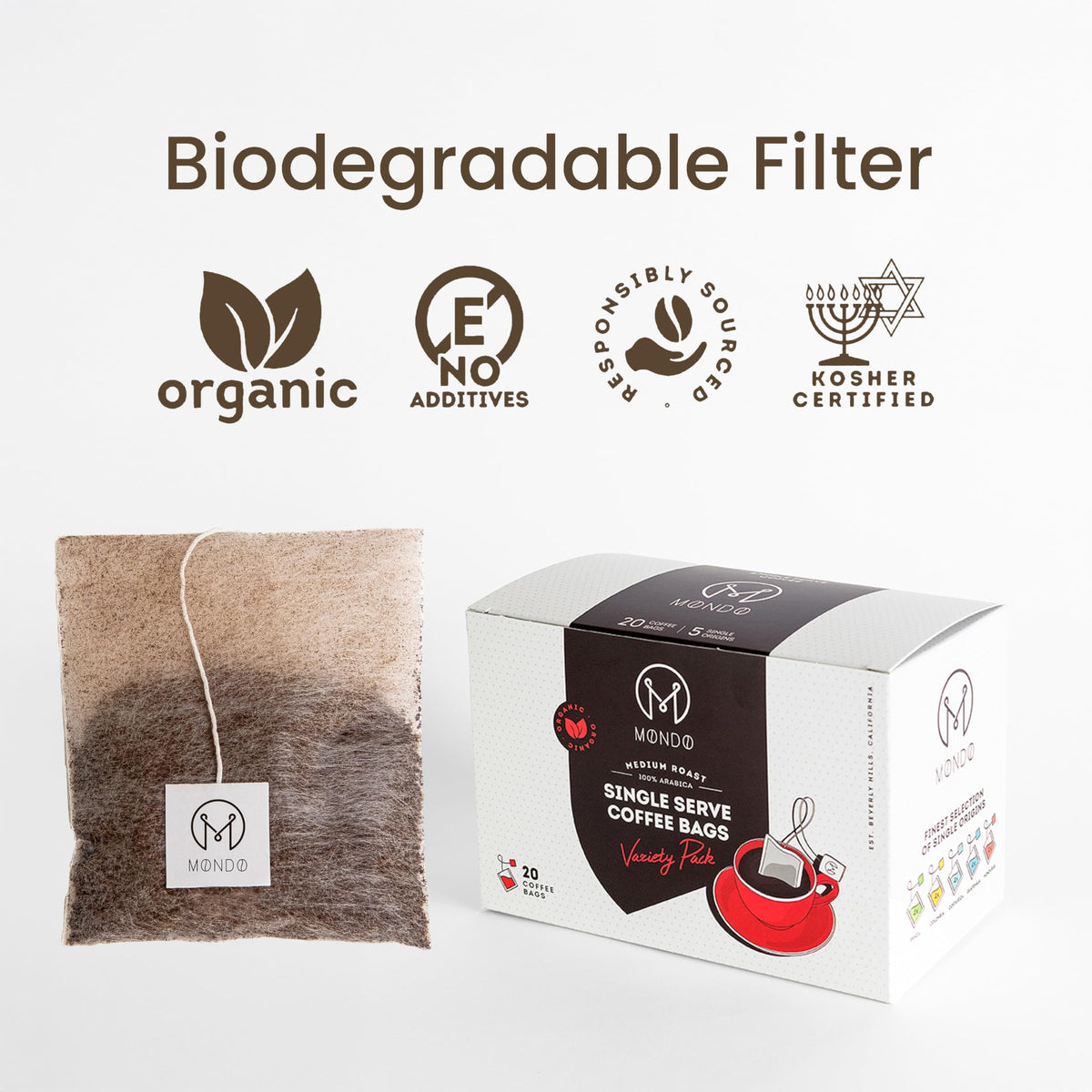Mondo cold brew recipe: steep coffee bag in cold water for 8–12 hours.