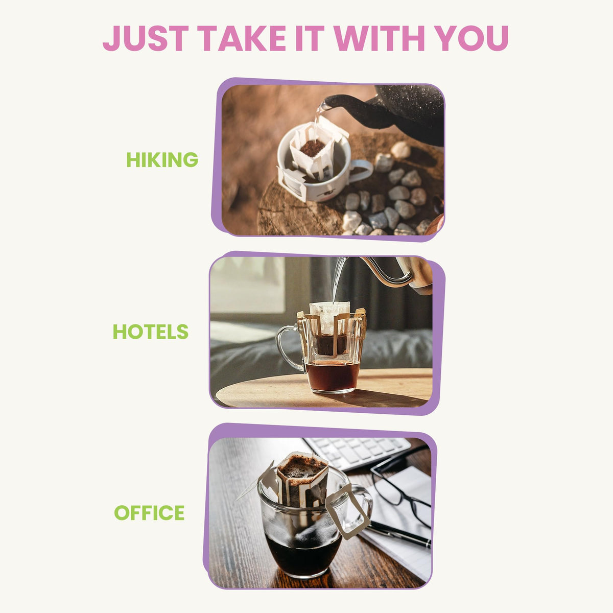 Mondo Drip cup setup demonstrates easy single-serve brewing