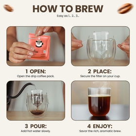 Mondo Drip Coffee Pack Guatemala – bright flavor, quick pour-over at home.