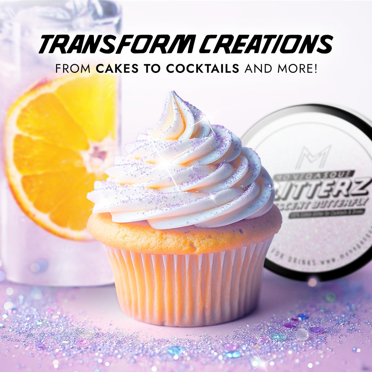 MONÉGASQUE Glitterz cake-decor adds edible glitter to cakes for festive flair