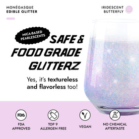 MONÉGASQUE Glitterz cocktail-sparkle highlights drinks with bold, visible flakes
