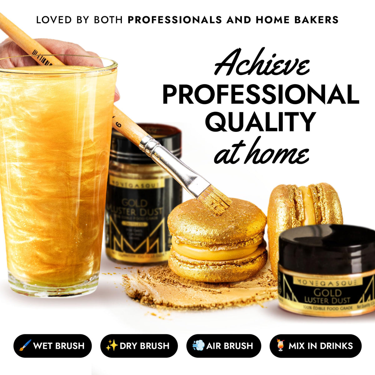 MONÉGASQUE edible glitter on cakes and cookies creates festive sparkle.