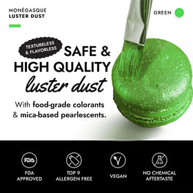 MONÉGASQUE Green edible glitter cake topper creates a shimmering decoration