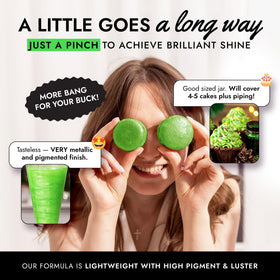MONÉGASQUE Green edible glitter cupcake topping elevates treats