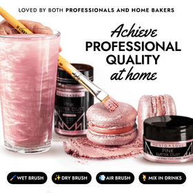 MONÉGASQUE Pink Edible Glitter cake topper delivers vibrant decoration